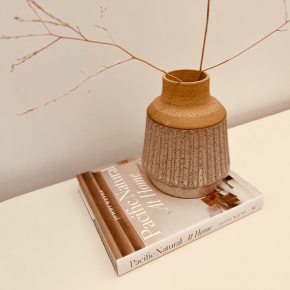 BOHO HANDMADE POTTERY PIECE VASE/PLANT POT/WOODEN SPOON HOLDER EUC - Picture 6 of 14